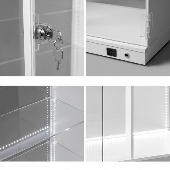 Acrylic 4 Tier Counter LED w/ Doors Display