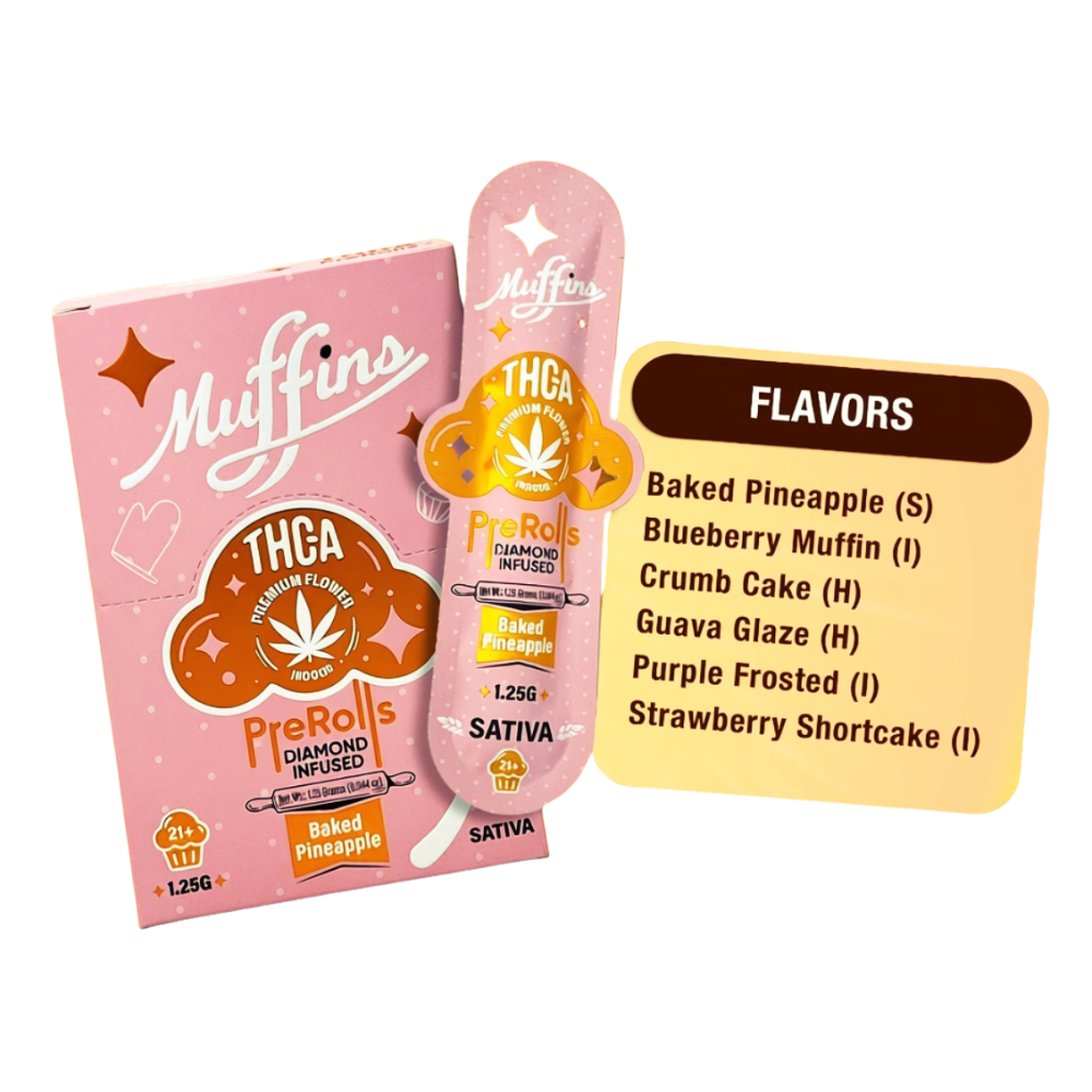 Muffins - 1.25g THCA Diamond Infused Pre-Rolls - 50ct