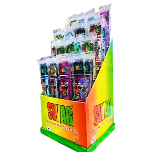 Swag - 12 Assorted Fragrance 19" Jumbo Incense Display - 48ct - 30pk