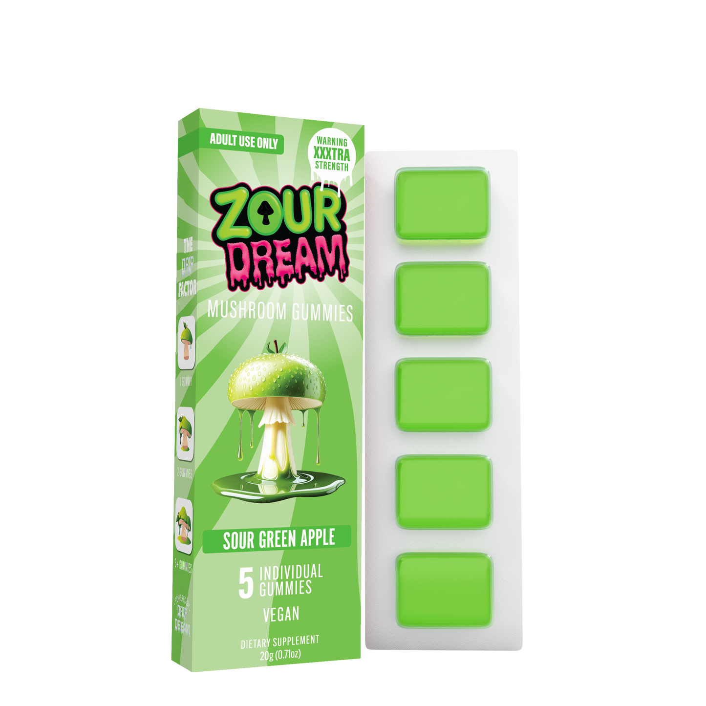 Zour Dream - 20mg Mushroom Gummies - 5pk - 10ct