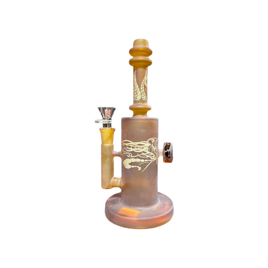 On Point Glass - 9" Wild Beast Inline Perc Straight Tube - Amber