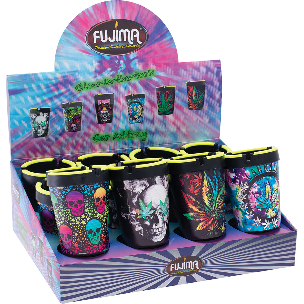 Fujima - Ashtray - Car Leaf & Skull Glow - 12ct