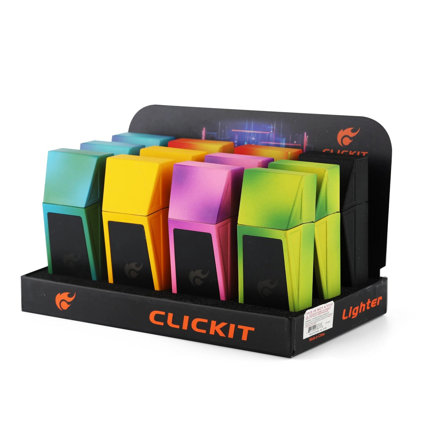 Clickit - Lighter - Cyber Torch w/ LED - 12ct