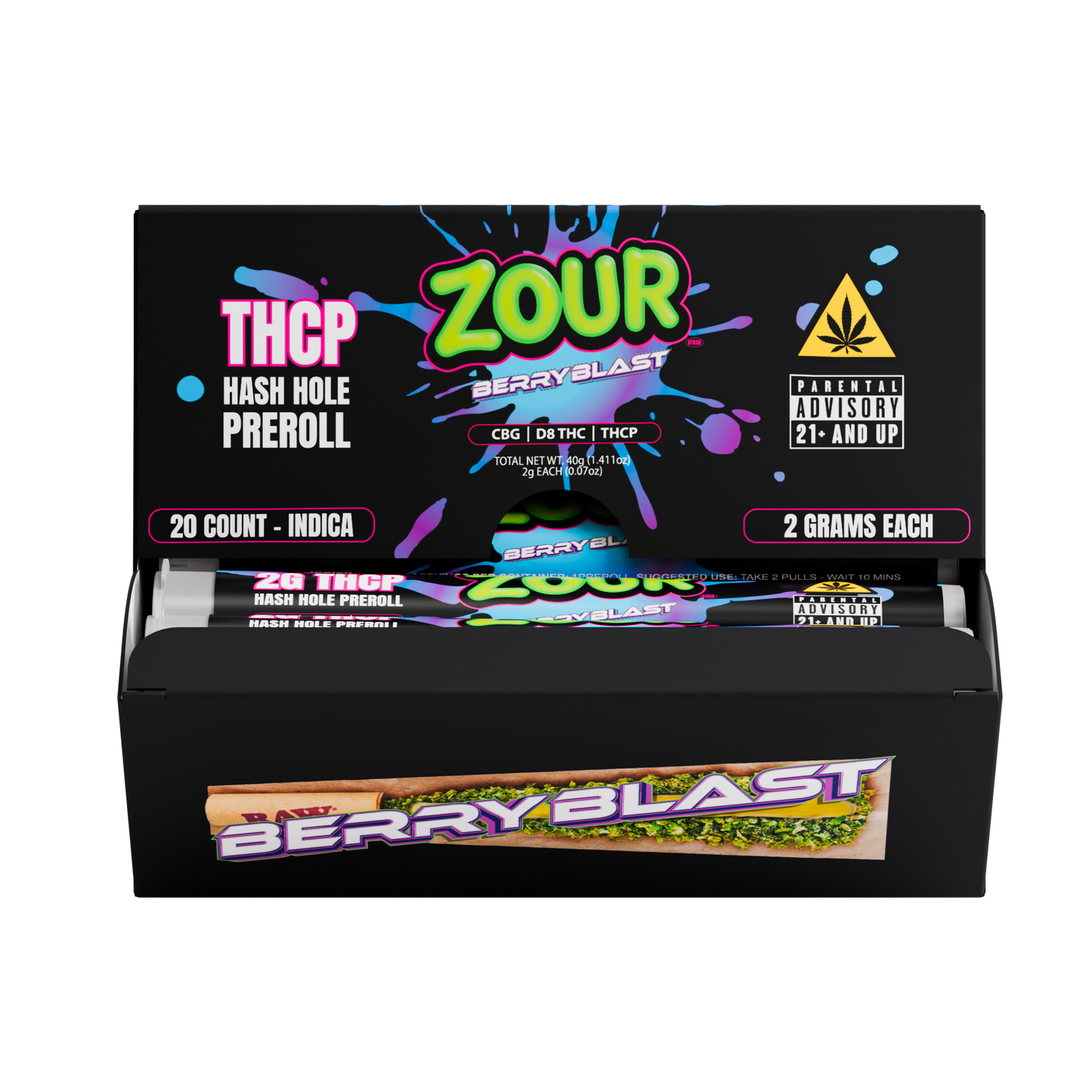 Zour Stash - 2g Pre-Roll THCP Hash Holes - 20ct