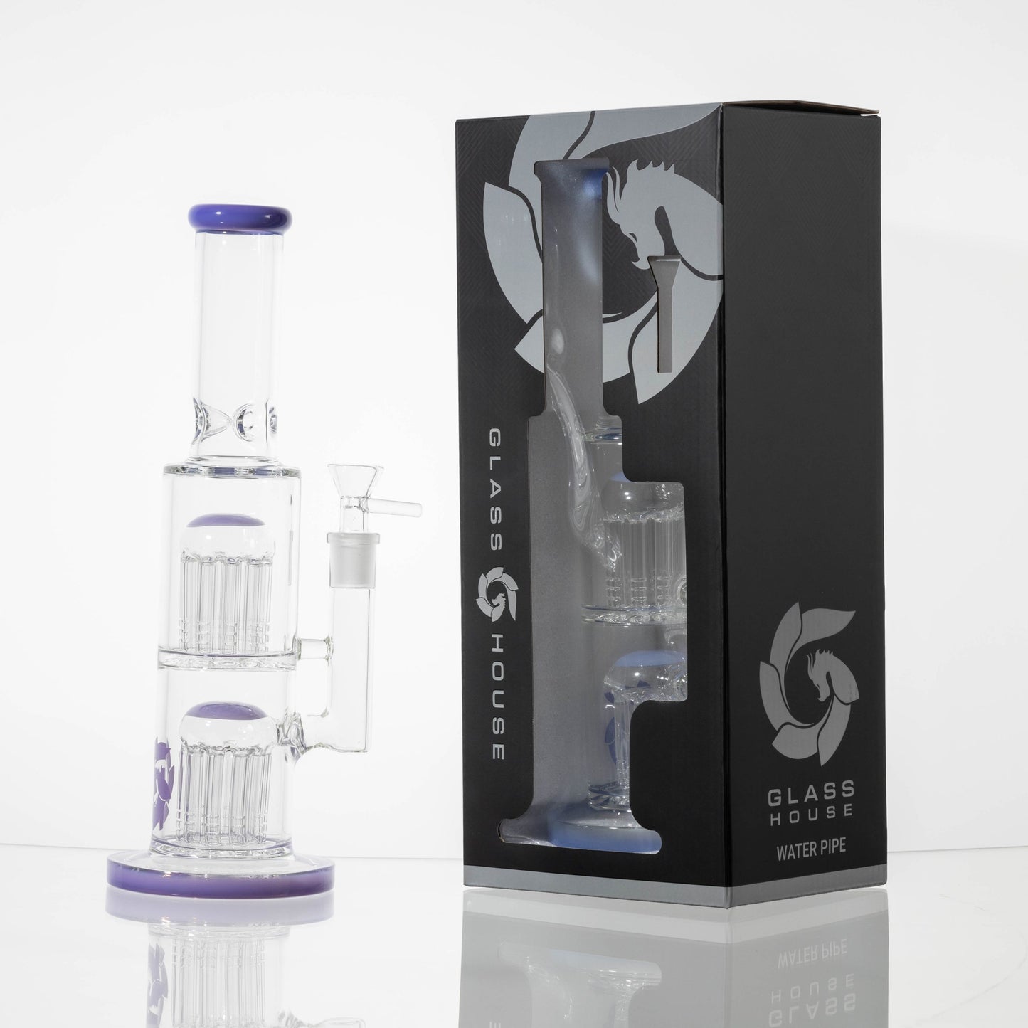 Glass House - WP - 13" Double Perc Straight