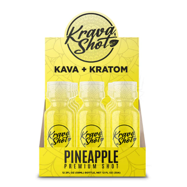 Krava - Kratom Shots - Pineapple - 1300mg - 2oz - 12ct