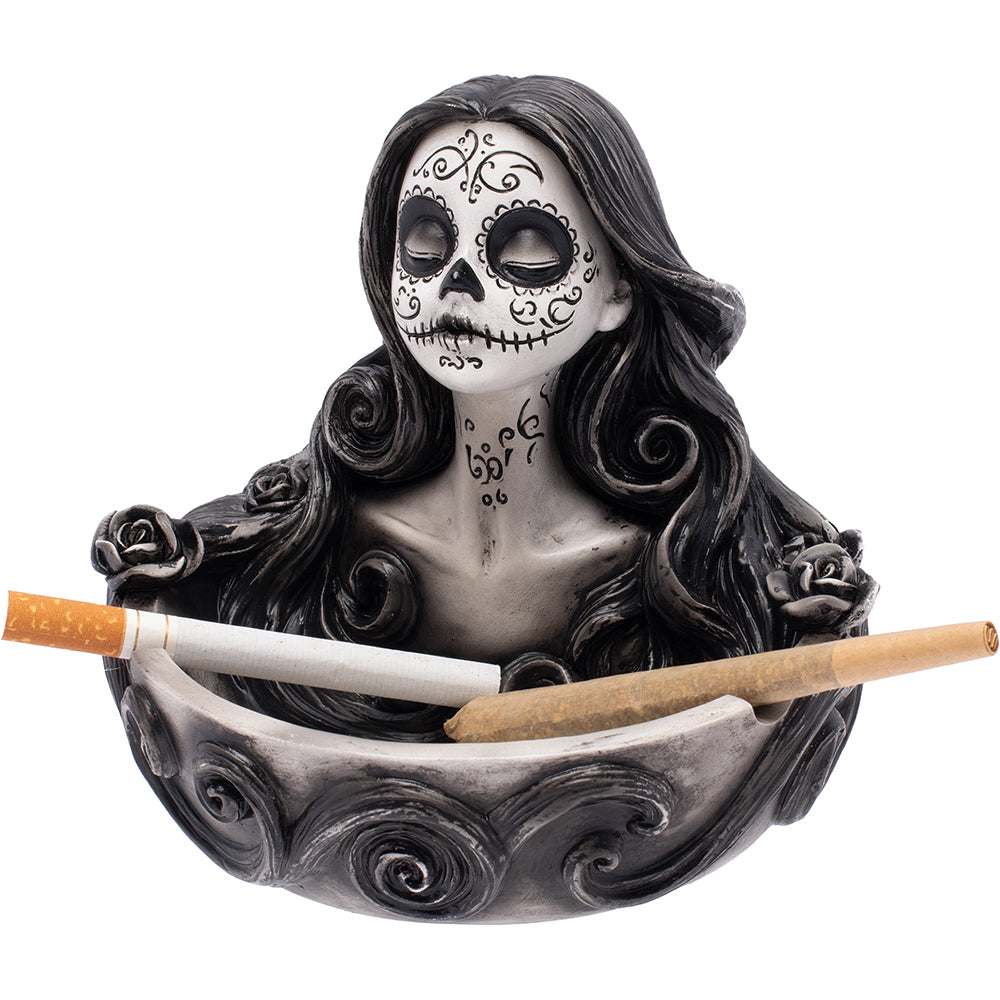 Fujima Lady Day of the Dead Ashtray - (4.5"x5.1")