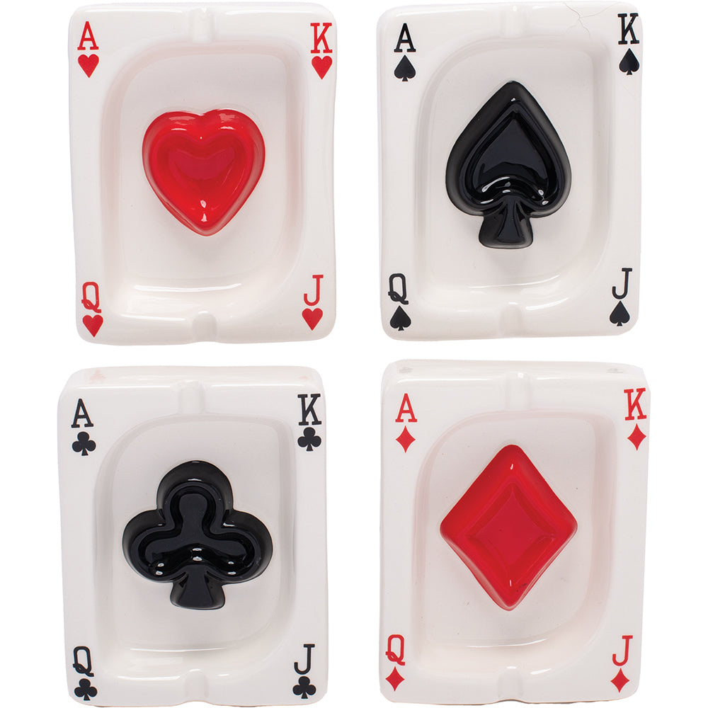 Fujima - Ashtray - 4ct - 5" Poker Card