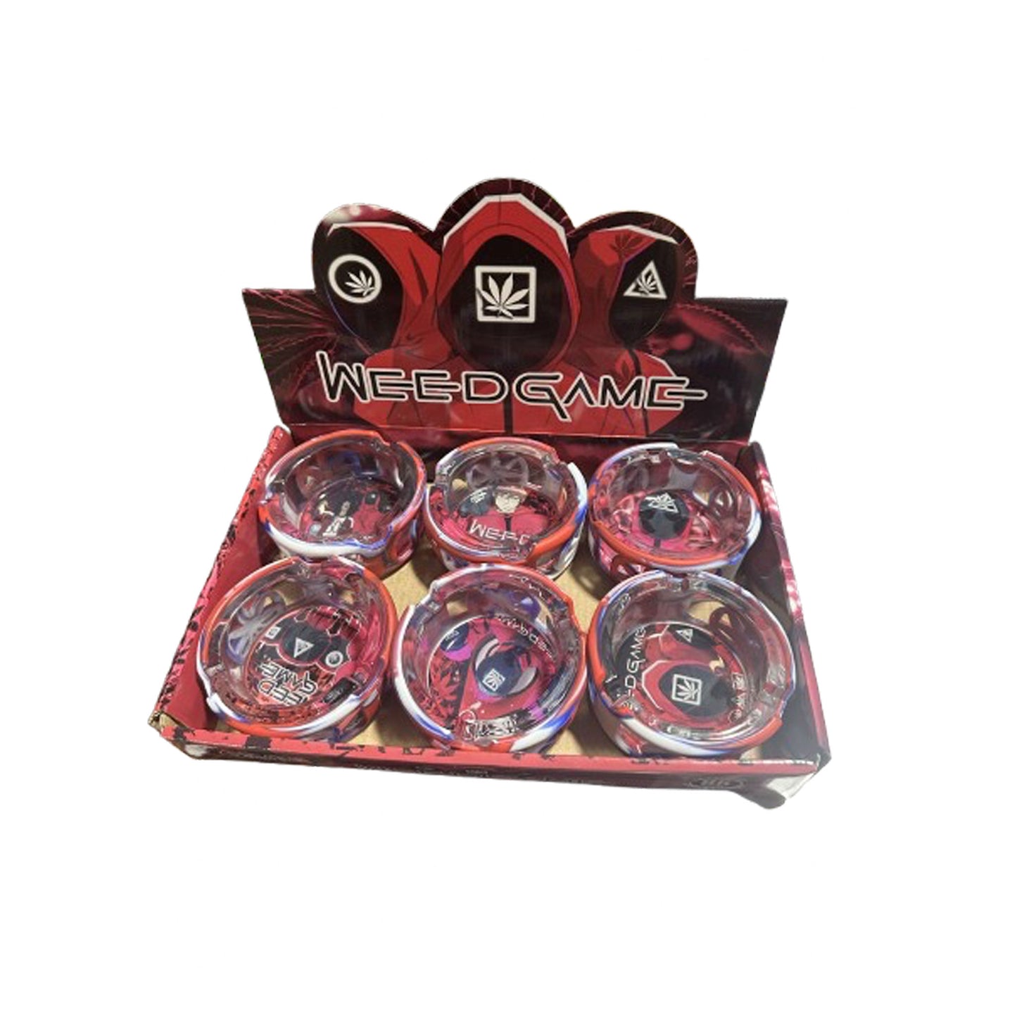 Ashtray - Glass w/ Silicone - 6ct