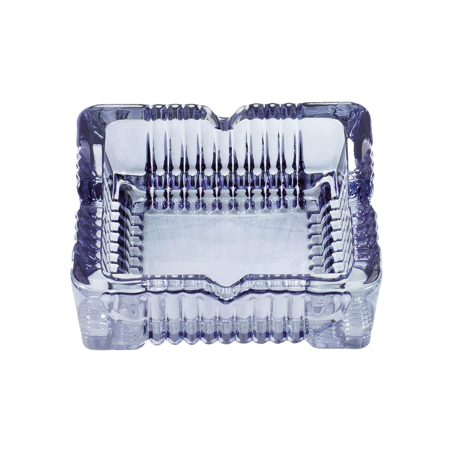 Fujima - Ashtray - Blue Square Electroplated Glass - 4" x 4" - A75