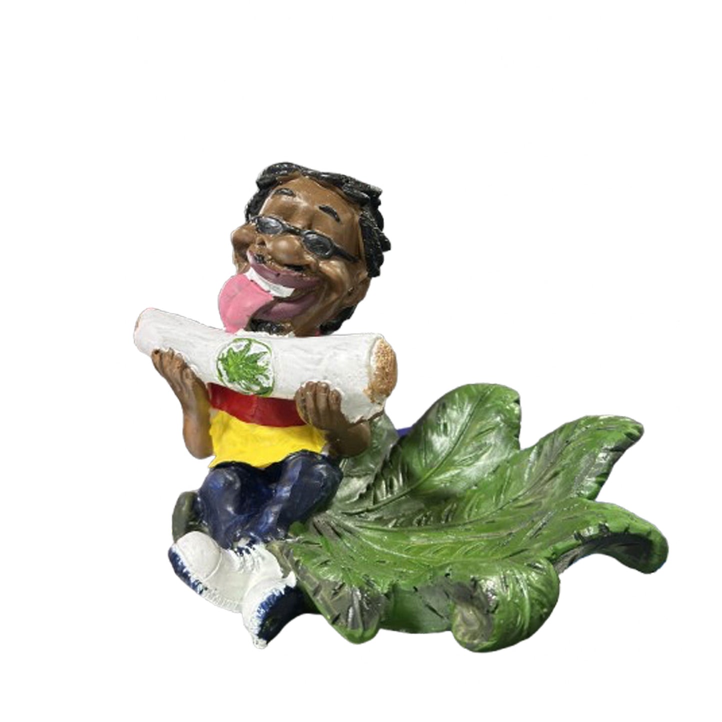 Ashtray - Jamaican Poly Resin - Sitting on Leaf - LT101