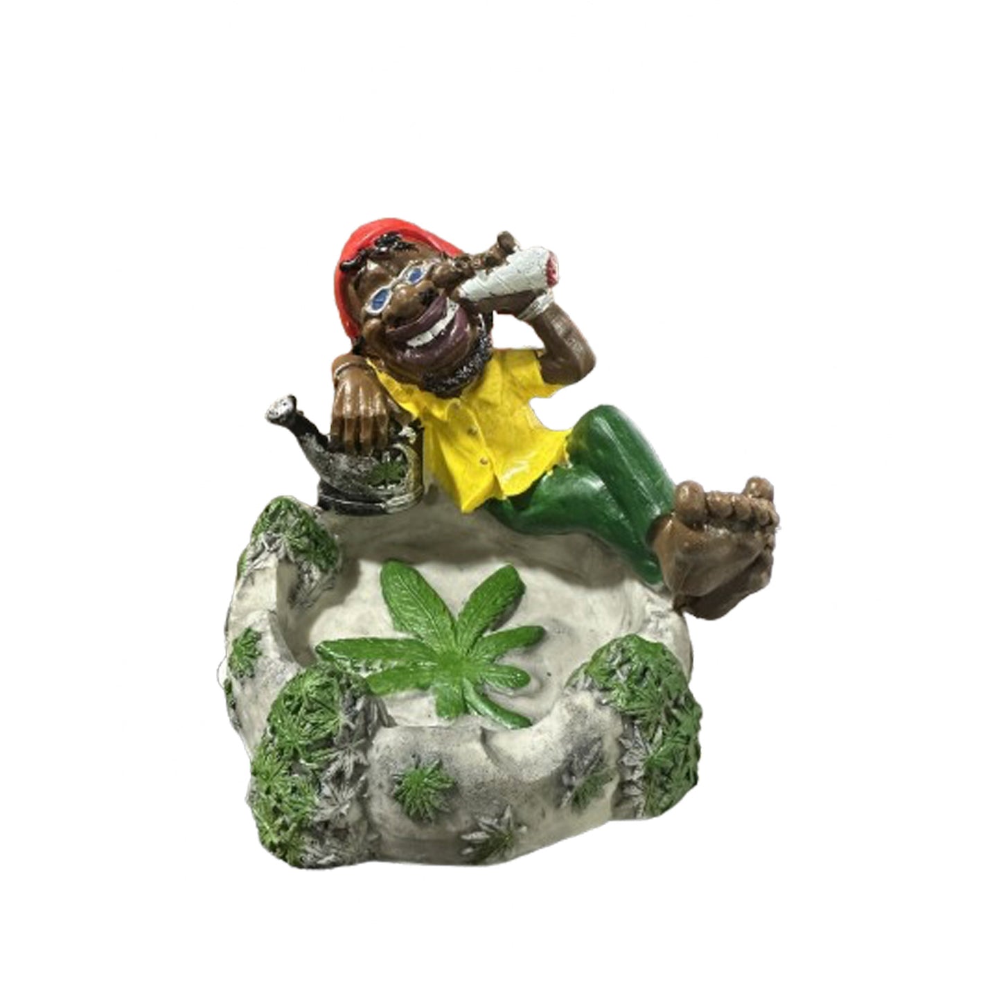 Ashtray - Jamaican Poly Resin - Sitting on Leaf - LT101