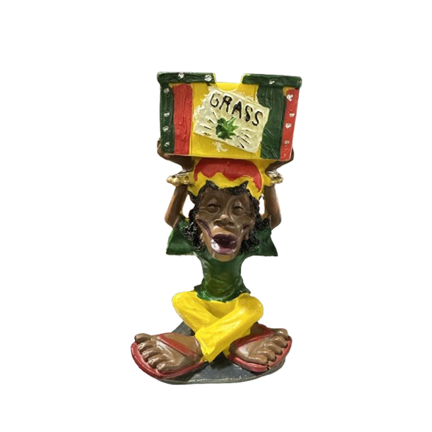 Ashtray - Jamaican Poly Resin - Sitting on Leaf - LT101