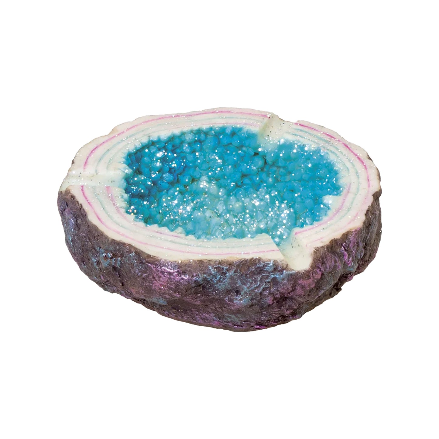 Ashtray - Blue Glitter Poly Stone - LT203