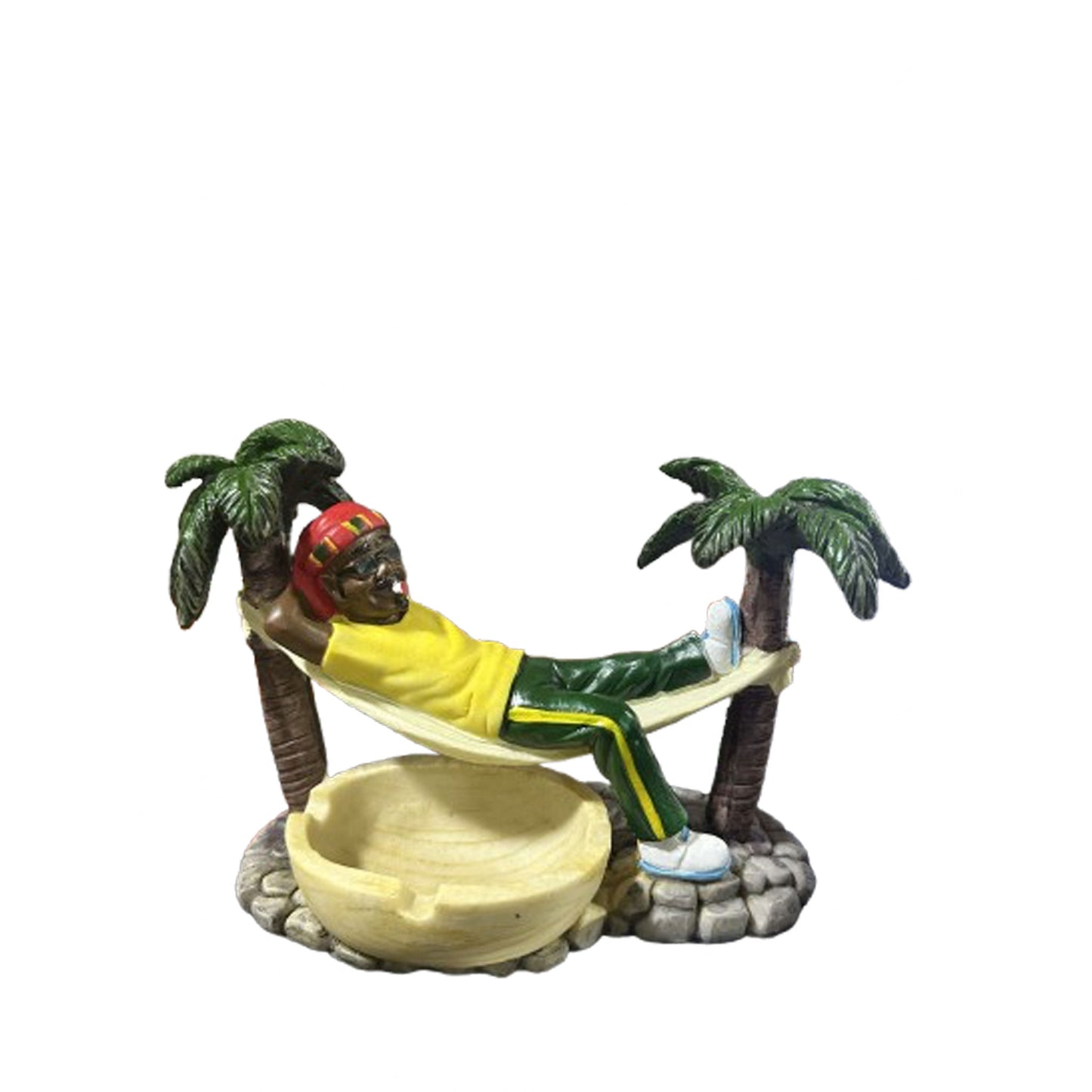 Ashtray - 6" Medium Size Jamaican Man - Lounging Hammock - LT175