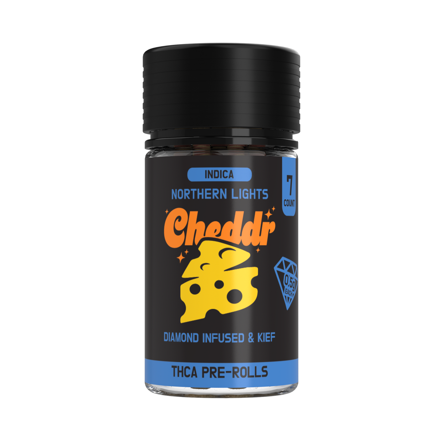 Cheddr .5g Diamond Infused & Kief Pre-Rolls | 7pk - 6ct
