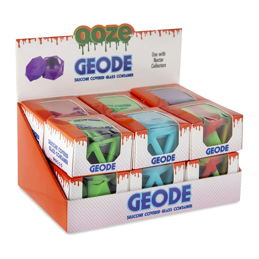 Ooze Geode Silicone & Glass Container Display - 12ct