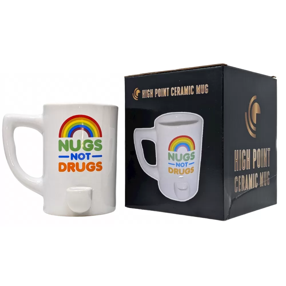High Point Mug Pipe - Rainbow Nugs