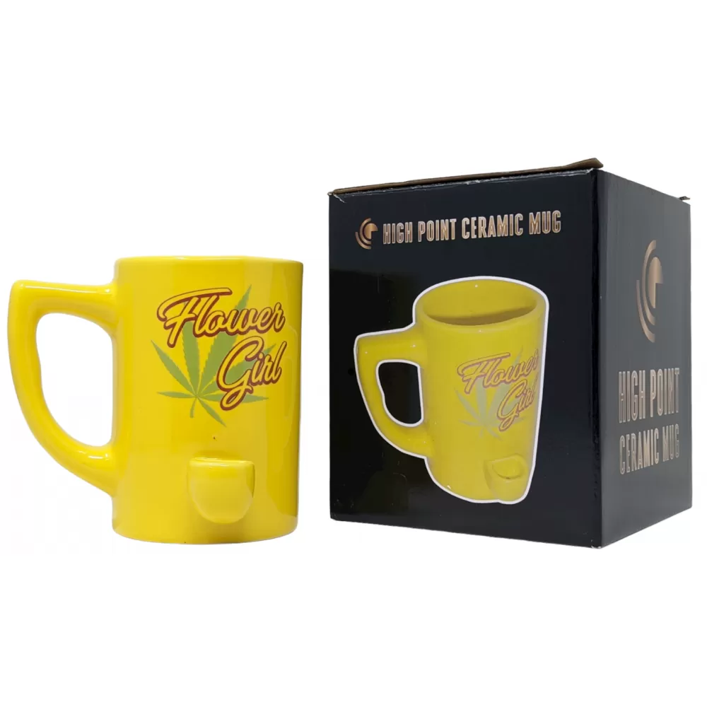High Point Mug Pipe - Yellow Flower Girl