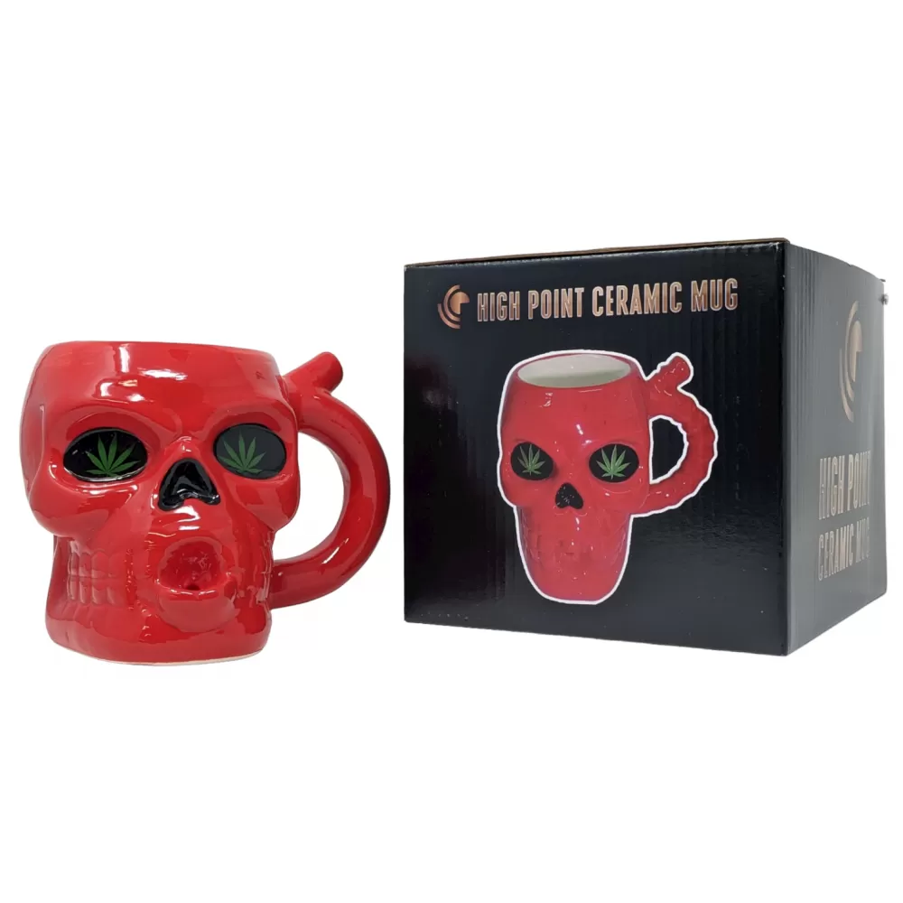 High Point Mug Pipe - Red Skull