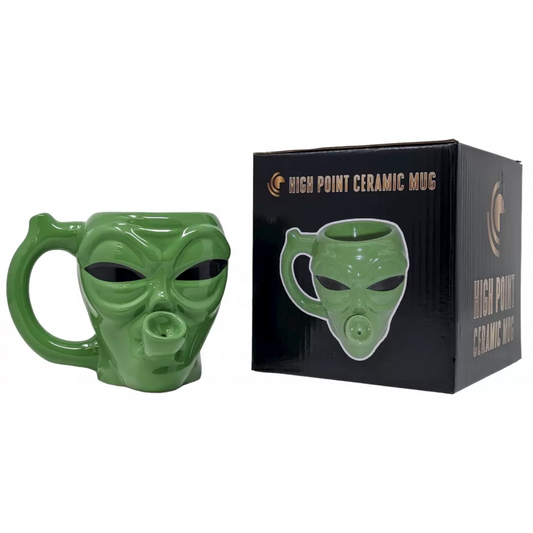 High Point Mug Pipe - Green Alien
