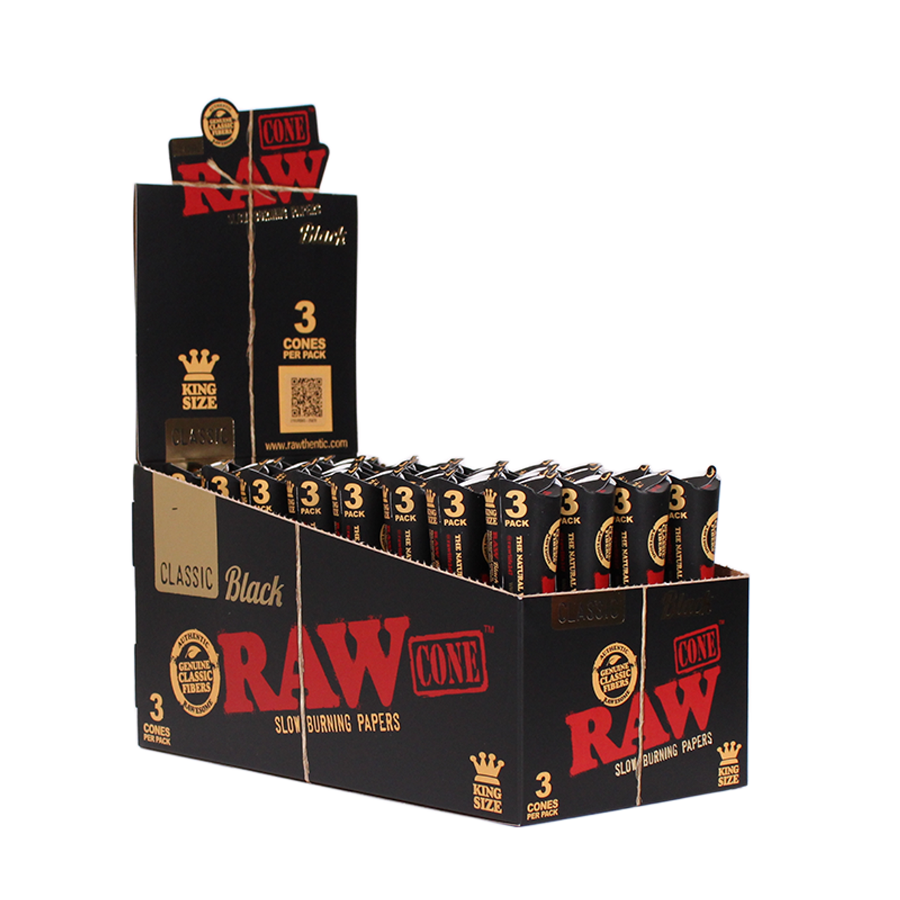 Raw - Cones - Black - King - 3pk - 32ct