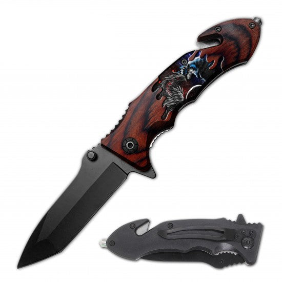 Razor Tactical - Flip Knife - Wood Dragon