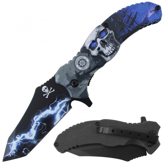 Razor Tactical - Skull 3D Printed 4.5" Premium Flip Knife