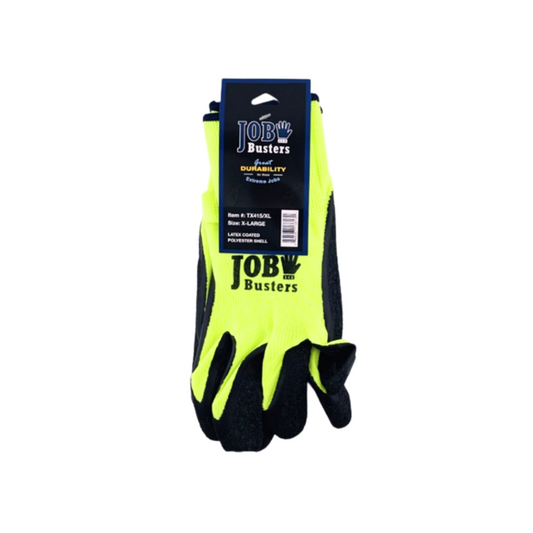 Hiviz Crinkle Gloves - Yellow / Black - 12ct