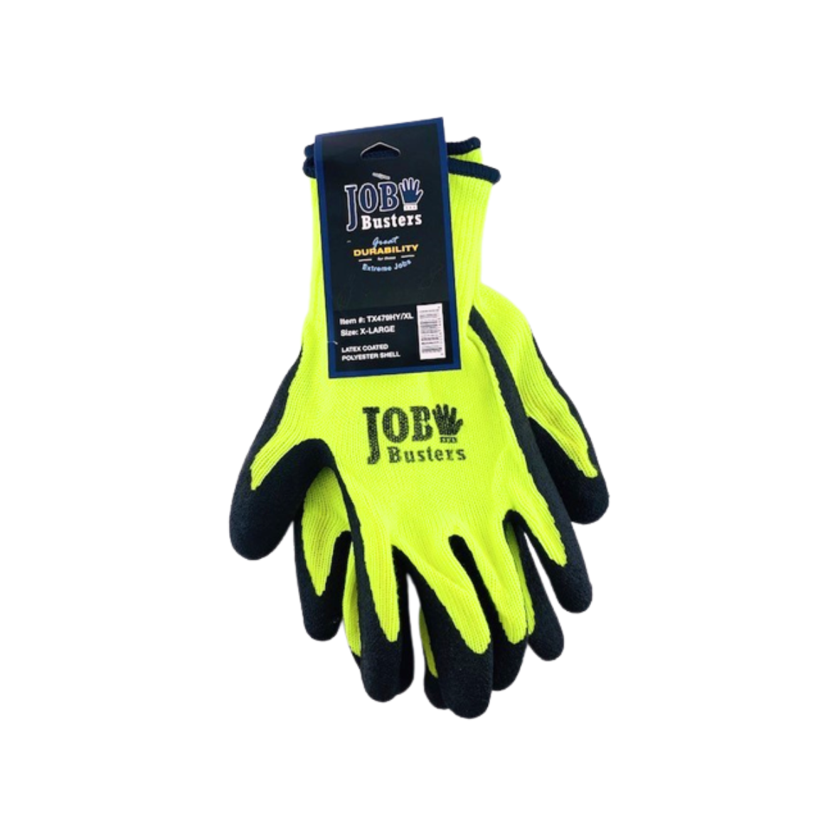 Hiviz Latex Gloves - Yellow / Black - 12ct