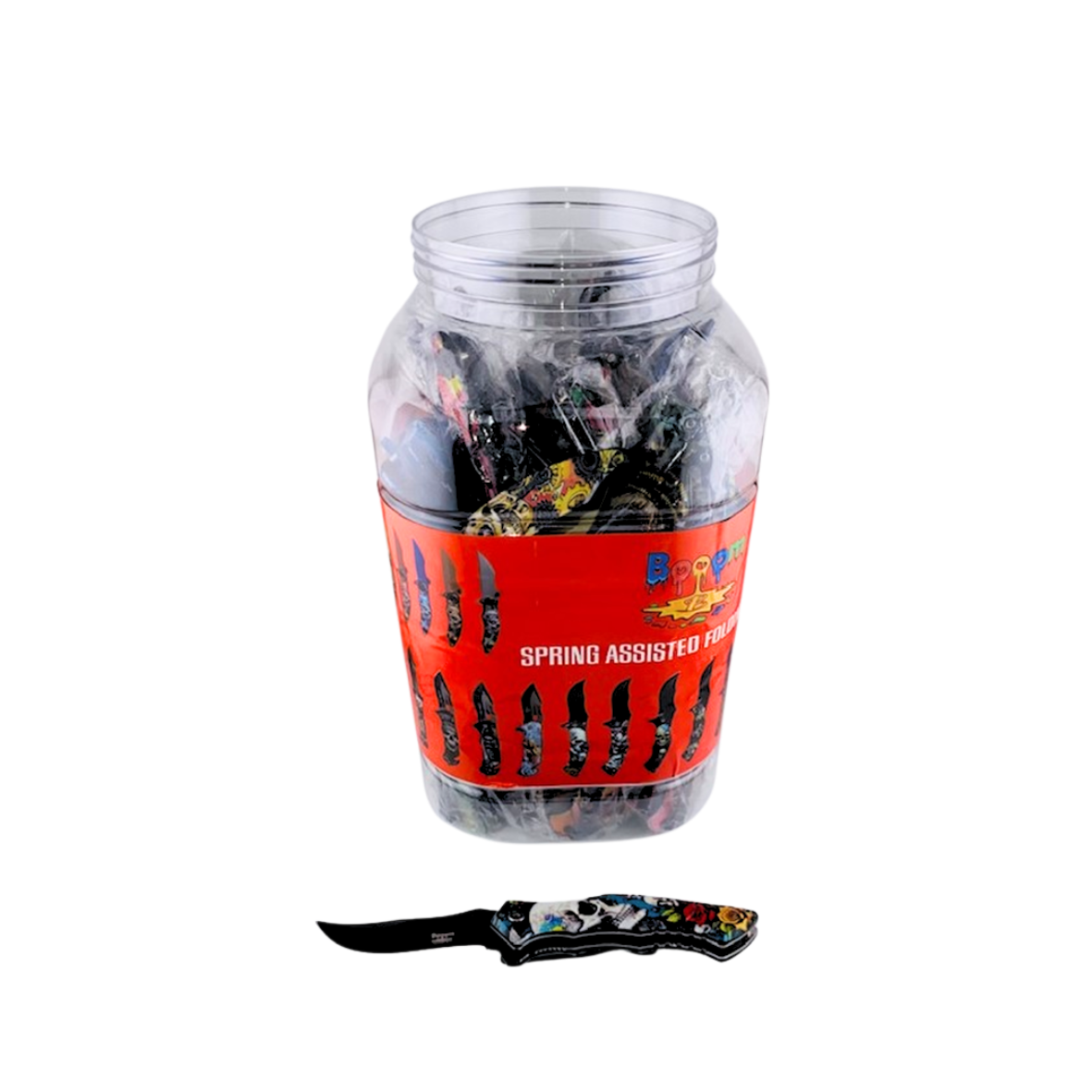 Boom - Spring Assisted Foldable Knives - 48ct - Assorted