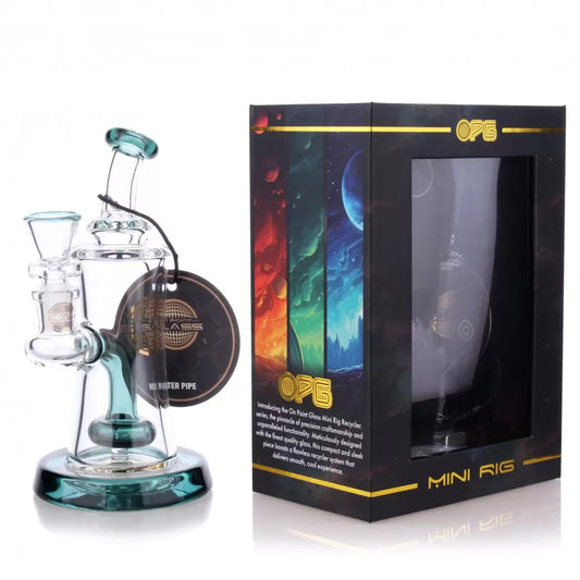 On Point Glass - Pocket Puddle Mini w/ Matrix Perc - Water Pipe - Blue D 5"