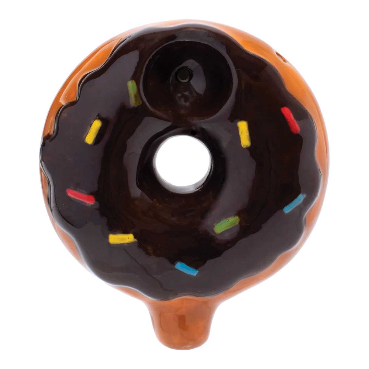 Wacky Bowlz - Ceramic Pipe - Fun Designs and Unique Shapes - 3.5" - Chocolate Donut