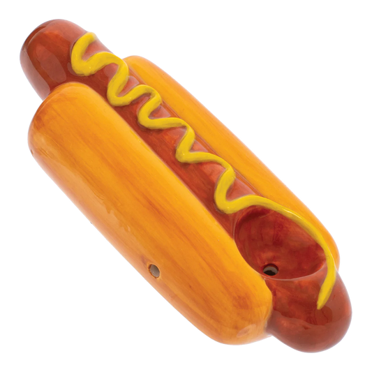 Wacky Bowlz - Ceramic Pipe - Fun Designs and Unique Shapes - 3.5" - Hot Dog