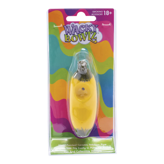 Wacky Bowlz - Ceramic Pipe - Fun Designs and Unique Shapes - 3.5" - Banana