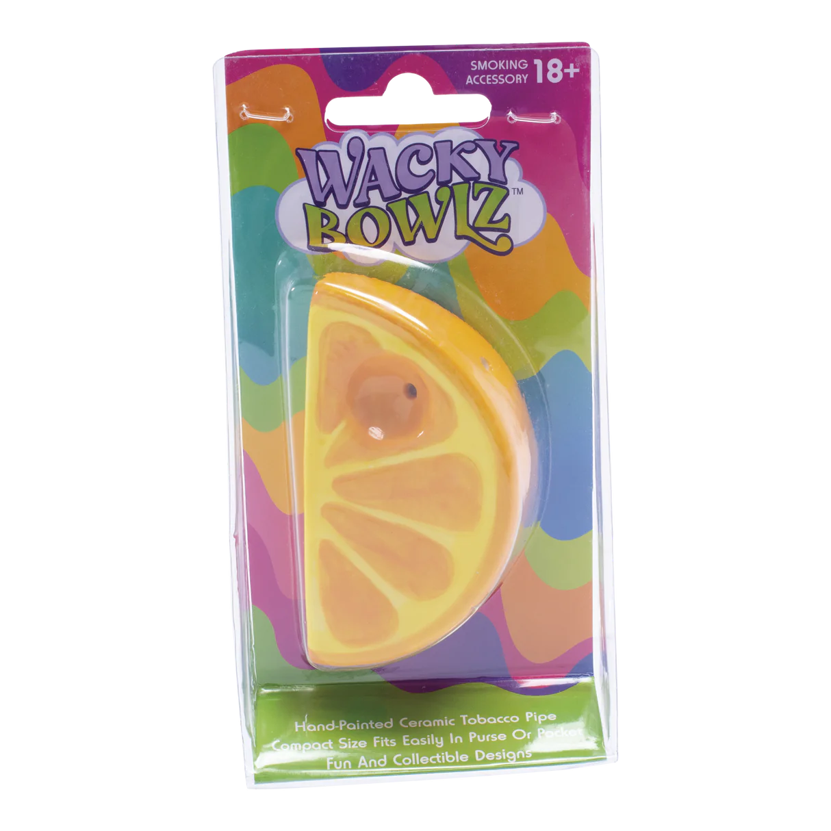 Wacky Bowlz - Ceramic Pipe - Fun Designs and Unique Shapes - 3.5" - Orange Slice