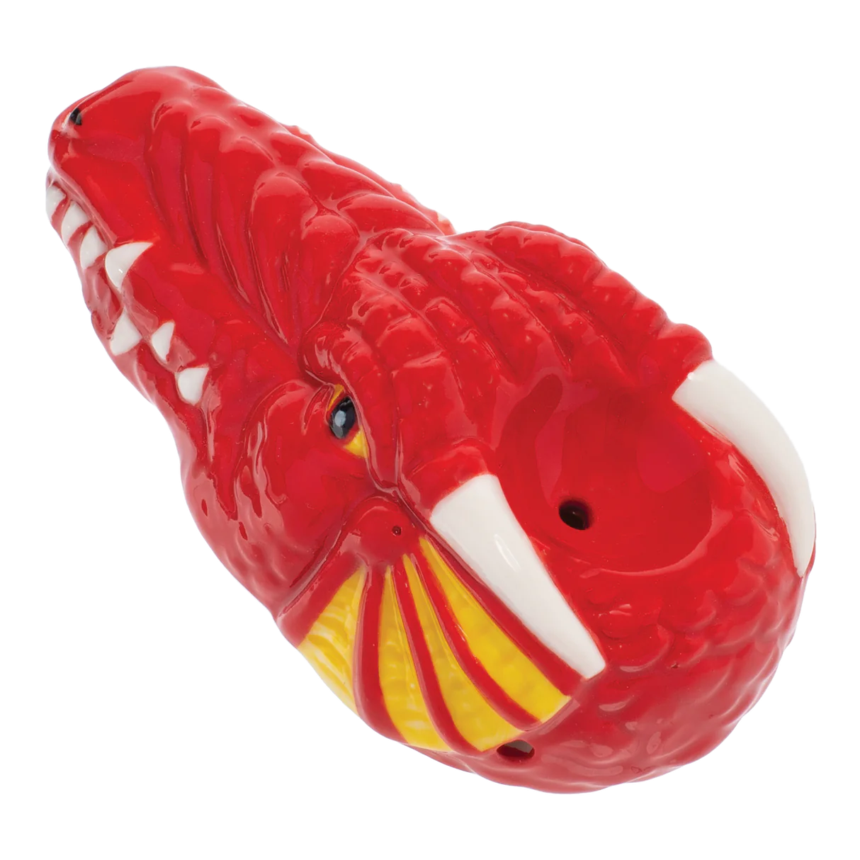 Wacky Bowlz - Ceramic Pipe - Fun Designs and Unique Shapes - 3.5" - Red Dragon