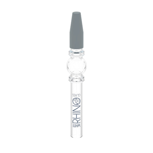 White Rhino Quartz V3 Glass Nectar Collector Dab Straws - 25ct