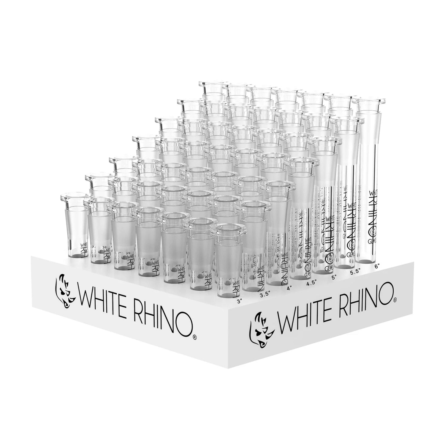 White Rhino - Glass - Downstems - 19/19 - 49ct Display*