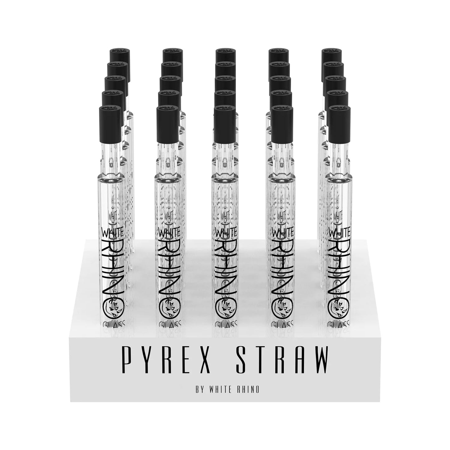 White Rhino - Pyrex Glass - Straw V2 - 25ct