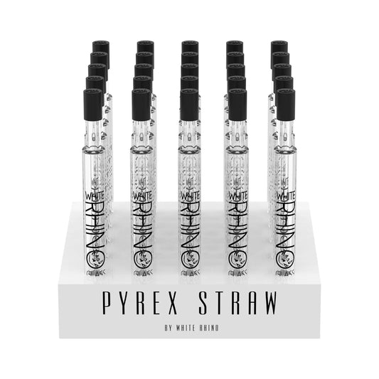 White Rhino - Pyrex Glass - Straw V2 - 25ct