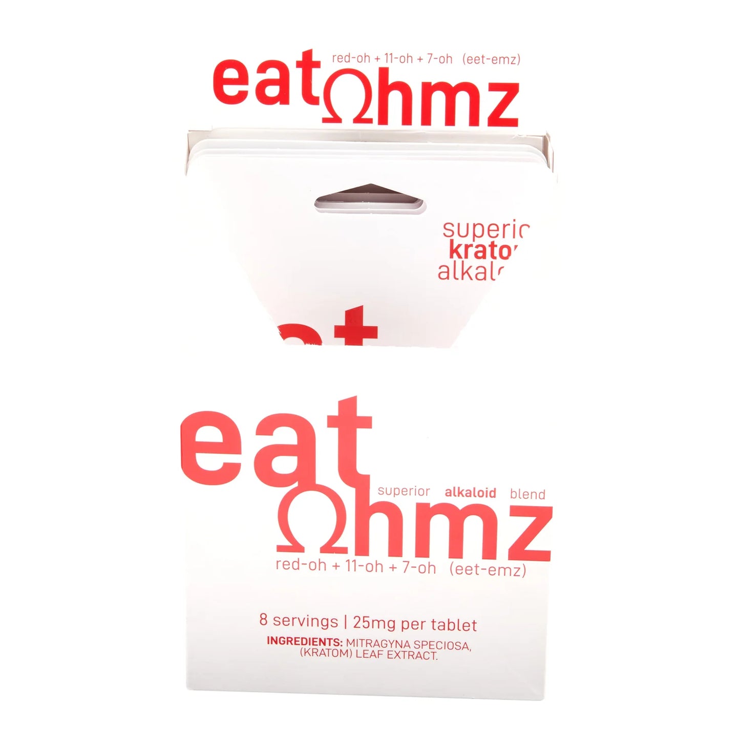 Ohmz Kratom - Red-OH / 11-OH / 7-OH Tabs - White - 25mg - 4pk - 6ct +