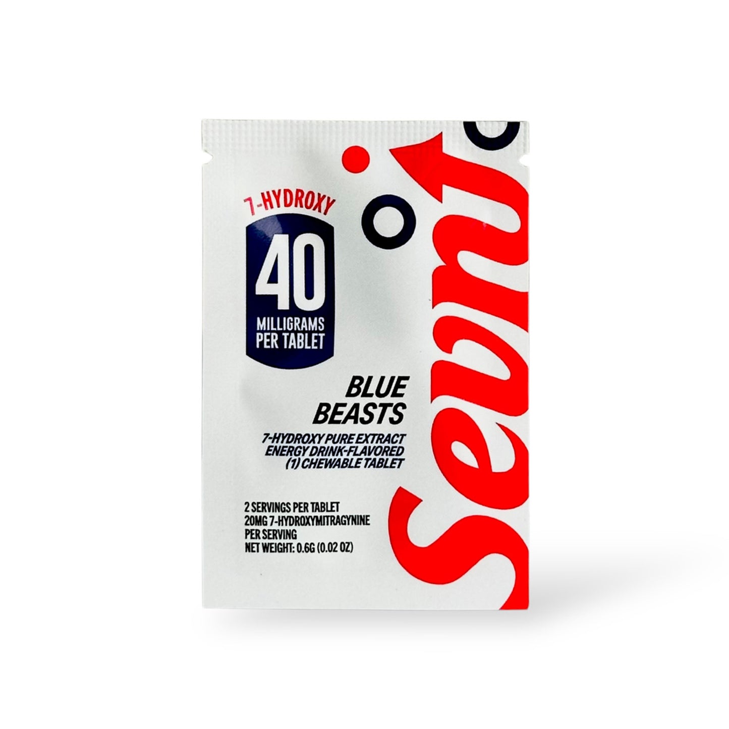 New! Sevn 7-Hydroxy Pure Extract Tabs - 40 mg - 1 tab per pack - 30 packs