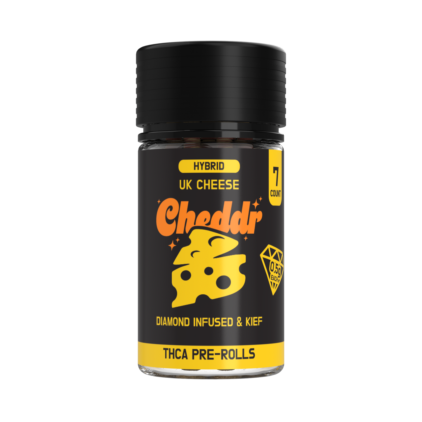 Cheddr .5g Diamond Infused & Kief Pre-Rolls | 7pk - 6ct