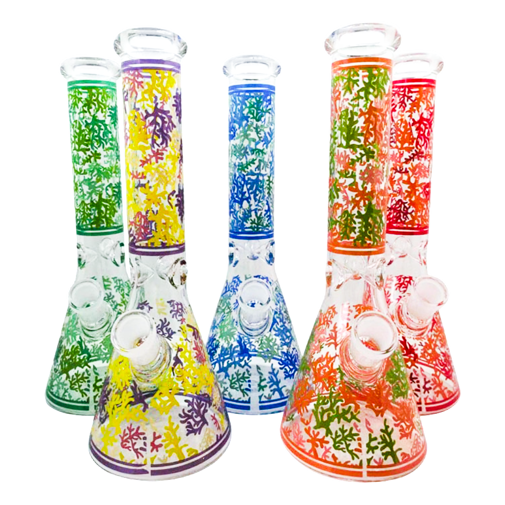 WP - 10" Coral Pattern Art Beaker - Asst