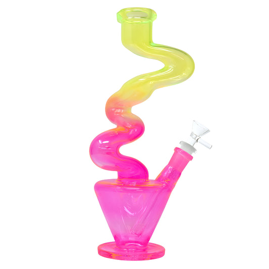 WP - 11.5" Rainbow 3-Kink Electroplated Zong Water Pipe