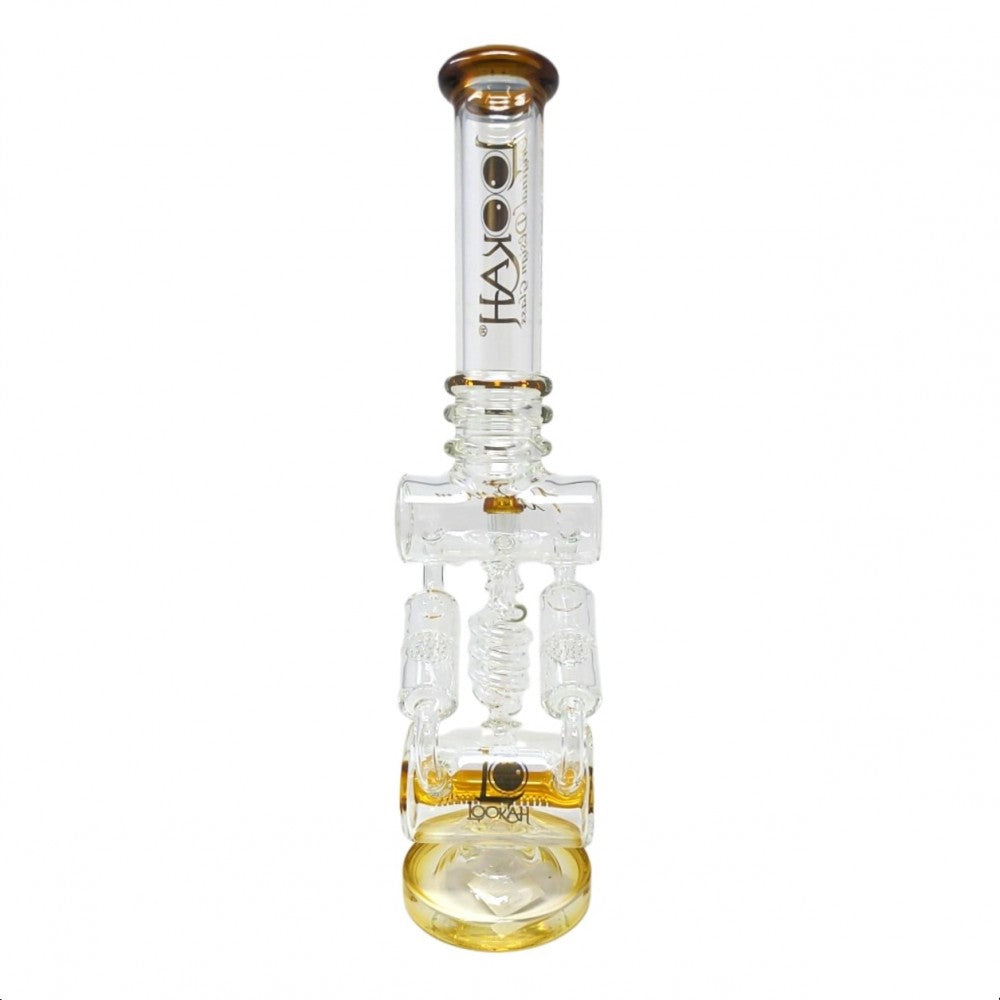 Lookah Spiral Double Barrel Chamber Inline W/ Multi Honeycomb Perc Water Pipe 16.5"*
