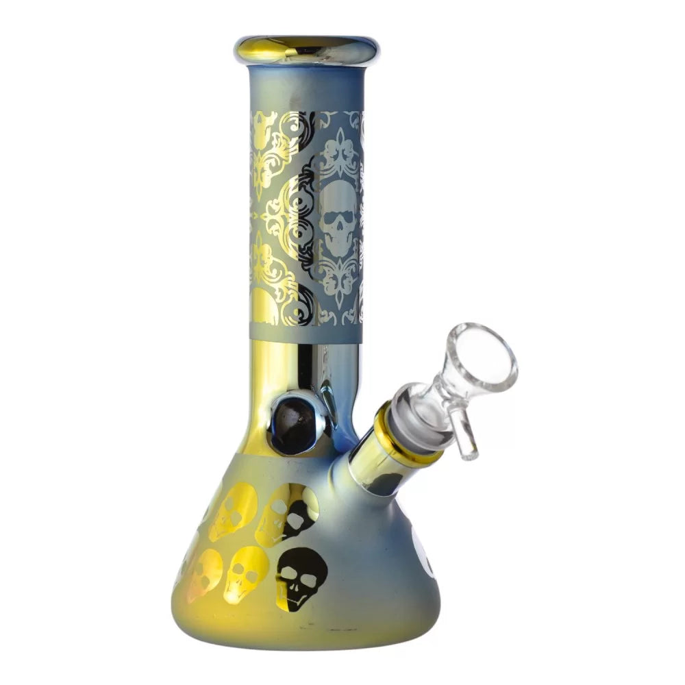 WP - 8" Leaf Glow Electroplated Beaker - Asst