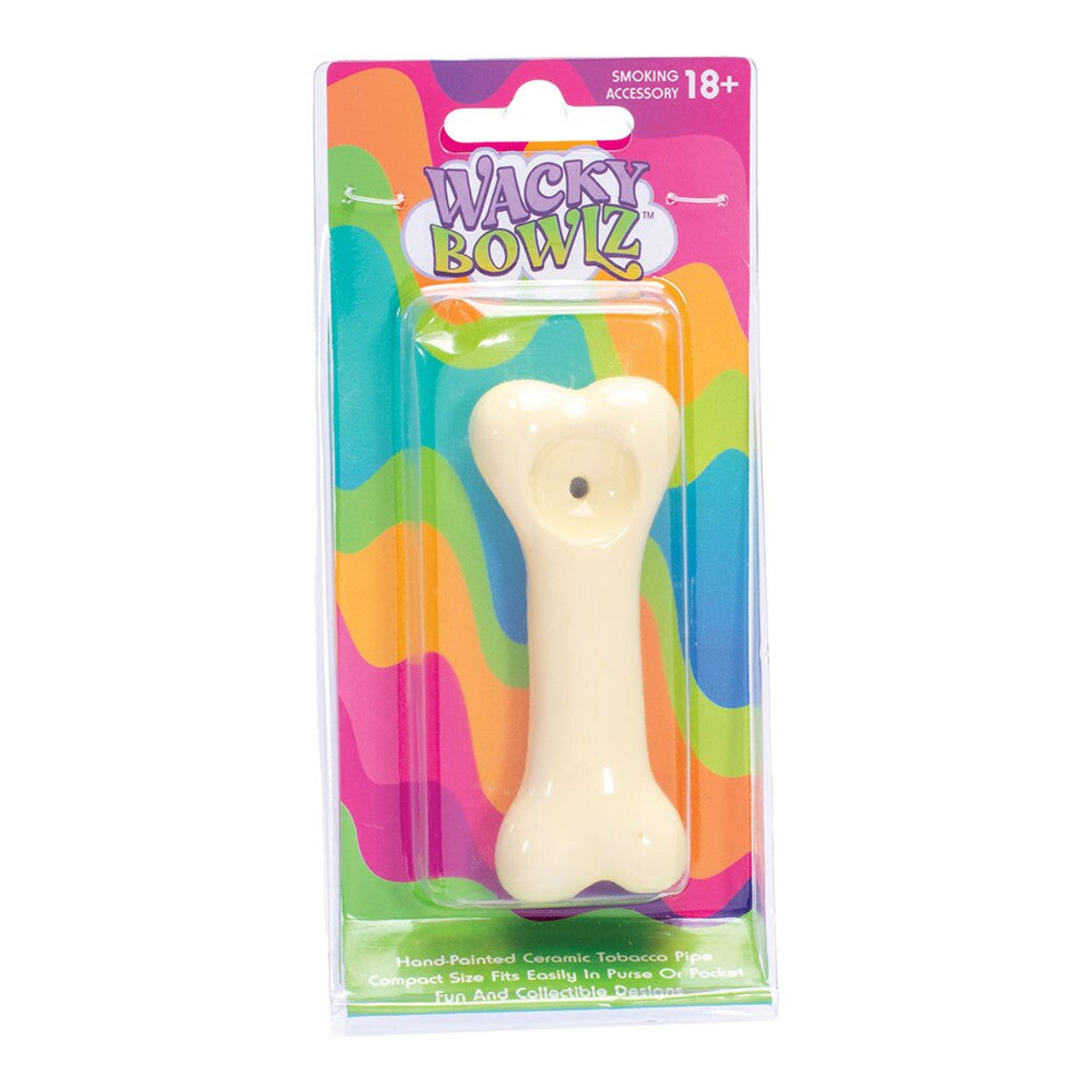 Wacky Bowlz - Ceramic Pipe - Fun Designs and Unique Shapes - 3.5" - Dog Bone