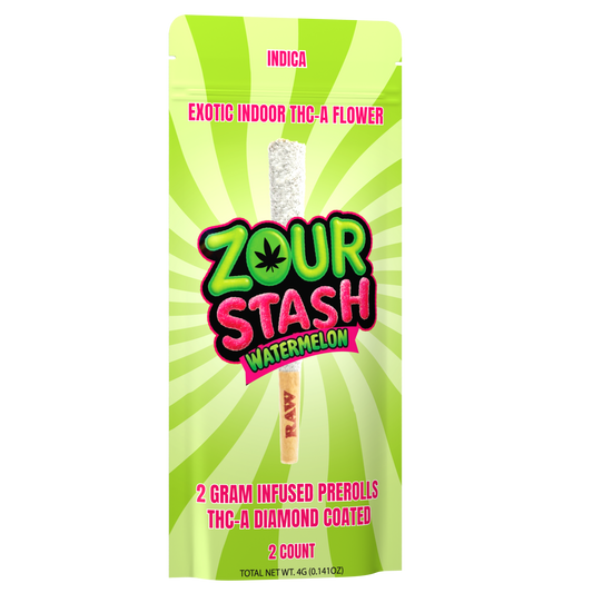 Zour Stash - 2g Pre-Roll THC-A Diamond Coated | 2pk - 10ct